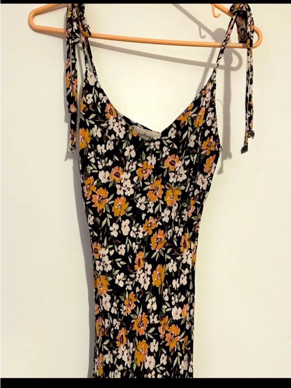 Audrey 3+1 Black Floral Slip Dress with Yellow and White Flowers